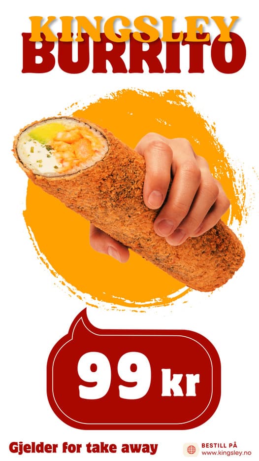 Kingsley Burrito — 99 kr, take away